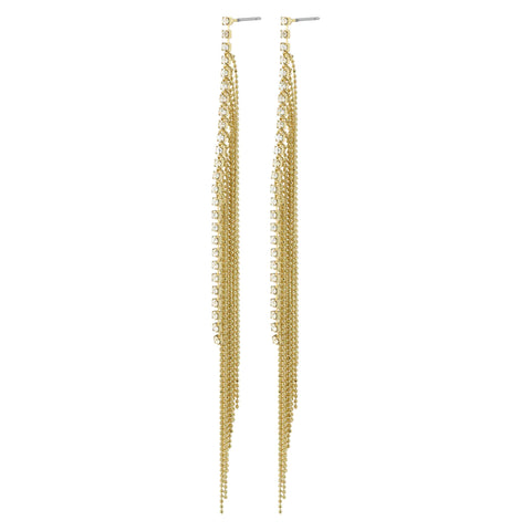 ANE CRYSTAL WATERFALL EARRINGS GOLD PLATED