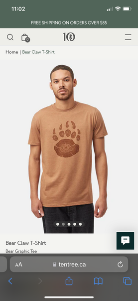 Bear Claw T-Shirt- FoxTrot Brown no