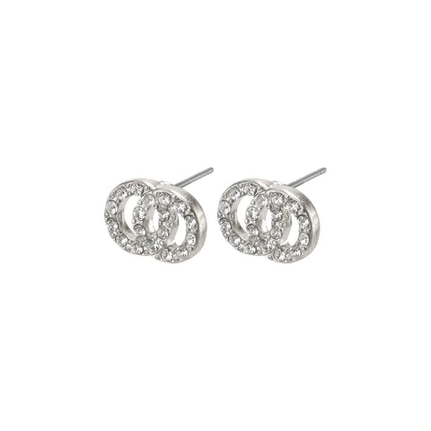 EARRING VICTORIA SILVER PLATED CRYSTAL