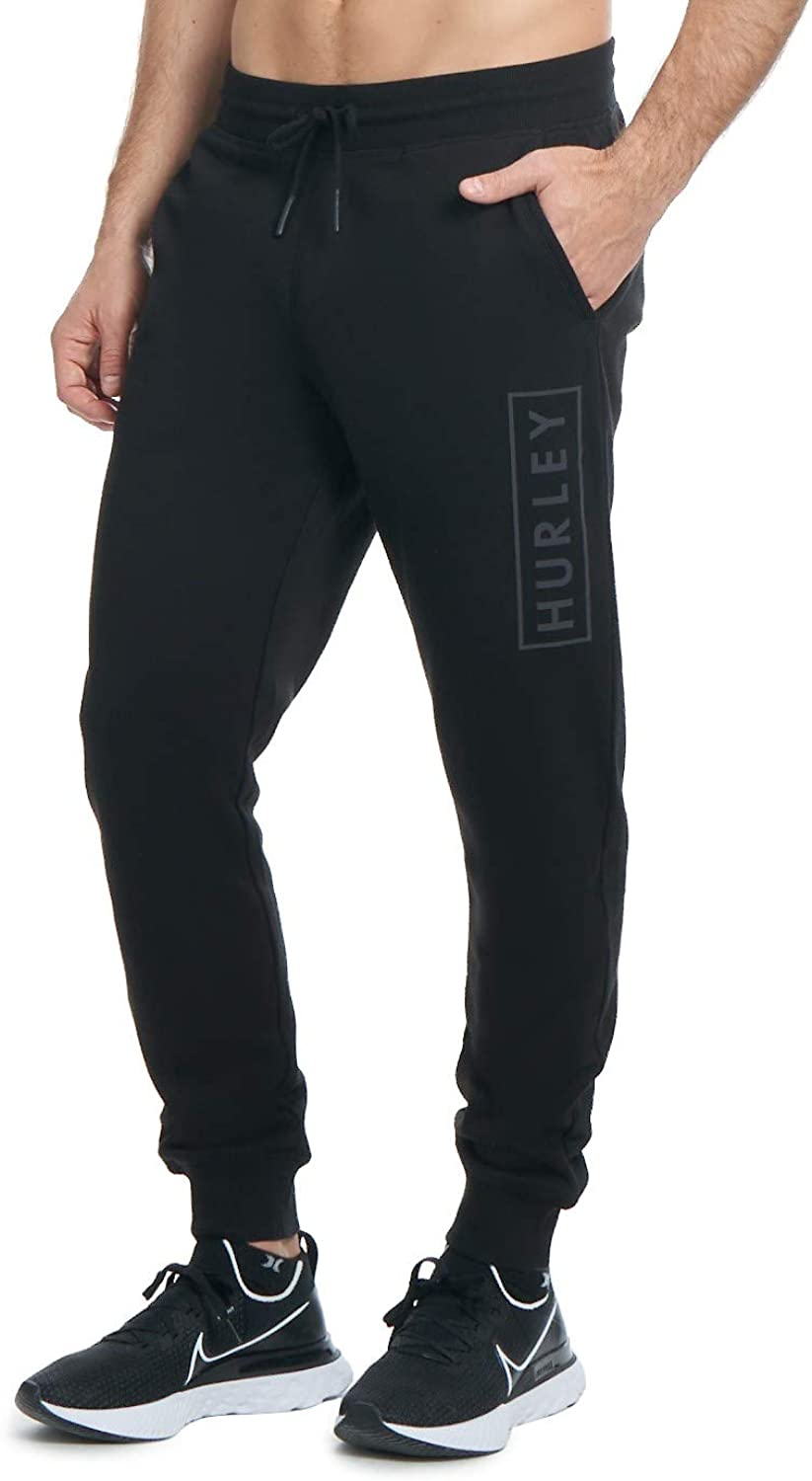 Hurley Mens Boxed Logo Relaxed Fit Fleece Joggers- Black – Johns Barrhead