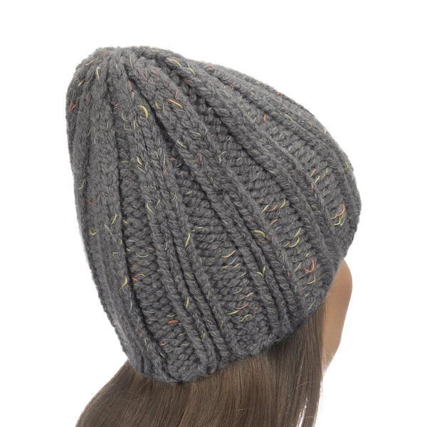 Speckled Chucky Ribbed Beanie - Charcoal