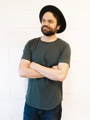 Denman Rounded Hem Tee - Blue Pine