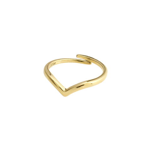 LULU CHEVRON GOLD PLATED ADJUSTABLE RING