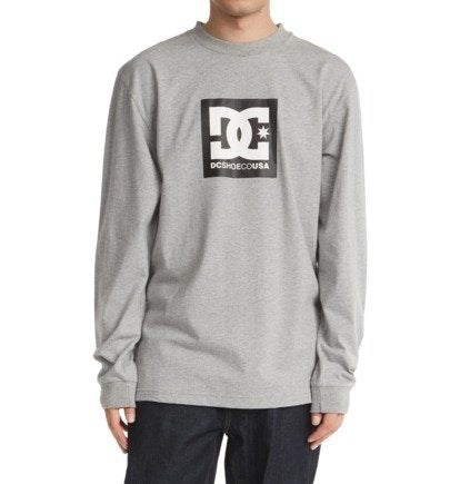 MEN'S DC SQUARE STAR LONG SLEEVE T-SHIRT- Grey