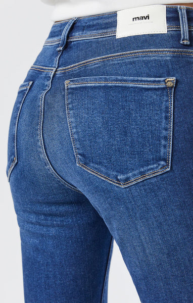 TESS DARK BRUSHED INDIGO SHAPE High Rise | Skinny Jeans
