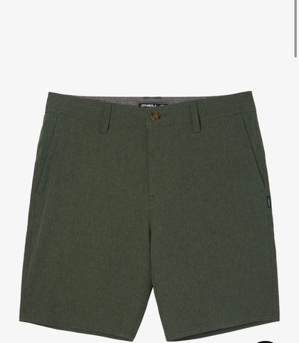 RESERVE HEATHER 19" HYBRID SHORTS- Olive