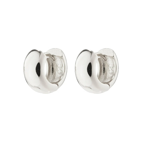 ANAIS RECYCLED CHUNKY HUGGIE HOOP EARRINGS SILVER PLATED