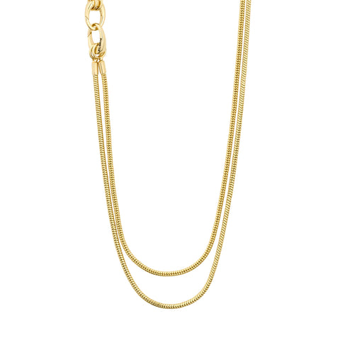 SOLIDARITY RECYCLED SNAKE CHAIN NECKLACE GOLD PLATED